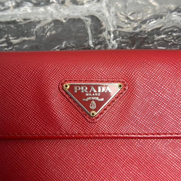 Prada Red Compact Wallet - Picture 2 of 8